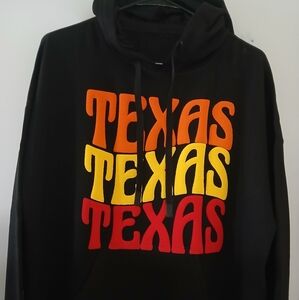 Texas Large Youth 12-14 Black Hoodie 3D Puff